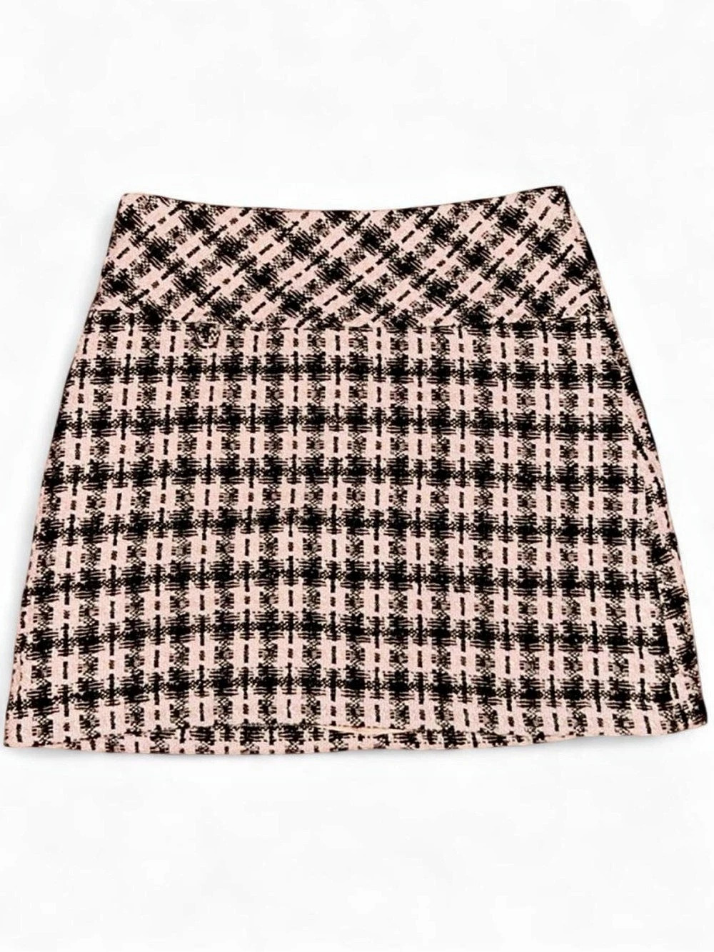 Forever 21 Black and Baby pink tweed mini skirt size S